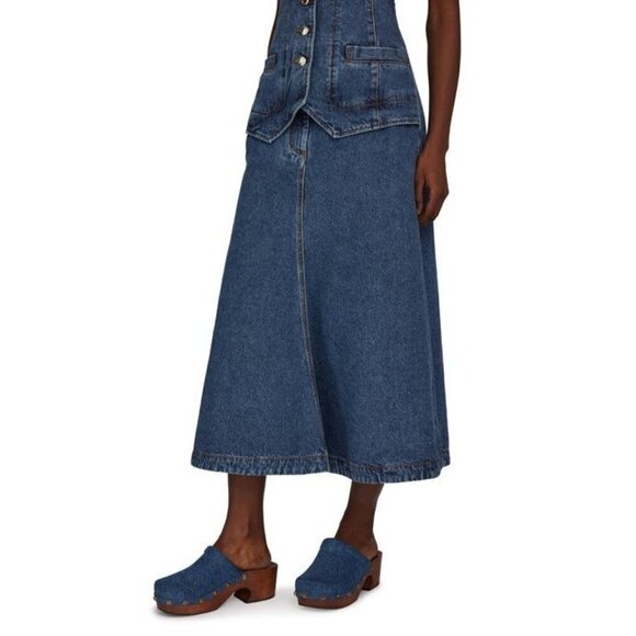 CHLOE Aurna Clogs in Denim 36 With Box Womens Jean Shoes Jean Slides Mules - Picture 15 of 16